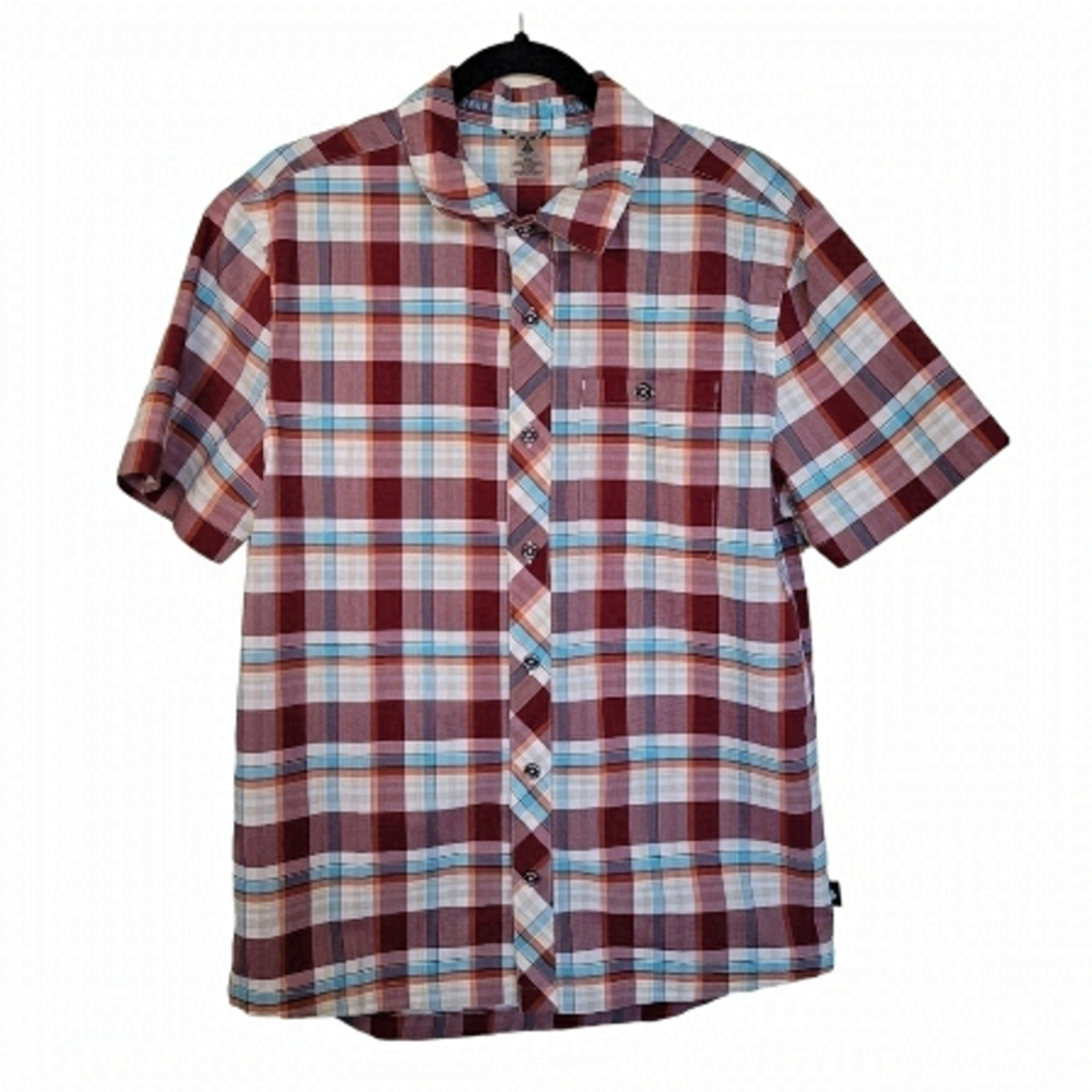 Woods men's true north strong plaid short sleeve shirt